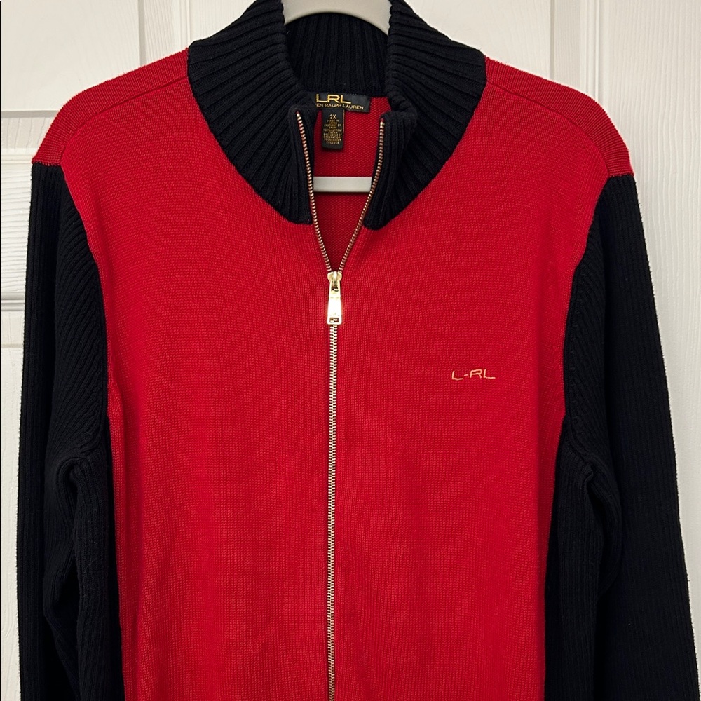 Lauren Ralph Lauren Women's Black Label Career Chic Full-Zip Cardigan Size 2X
